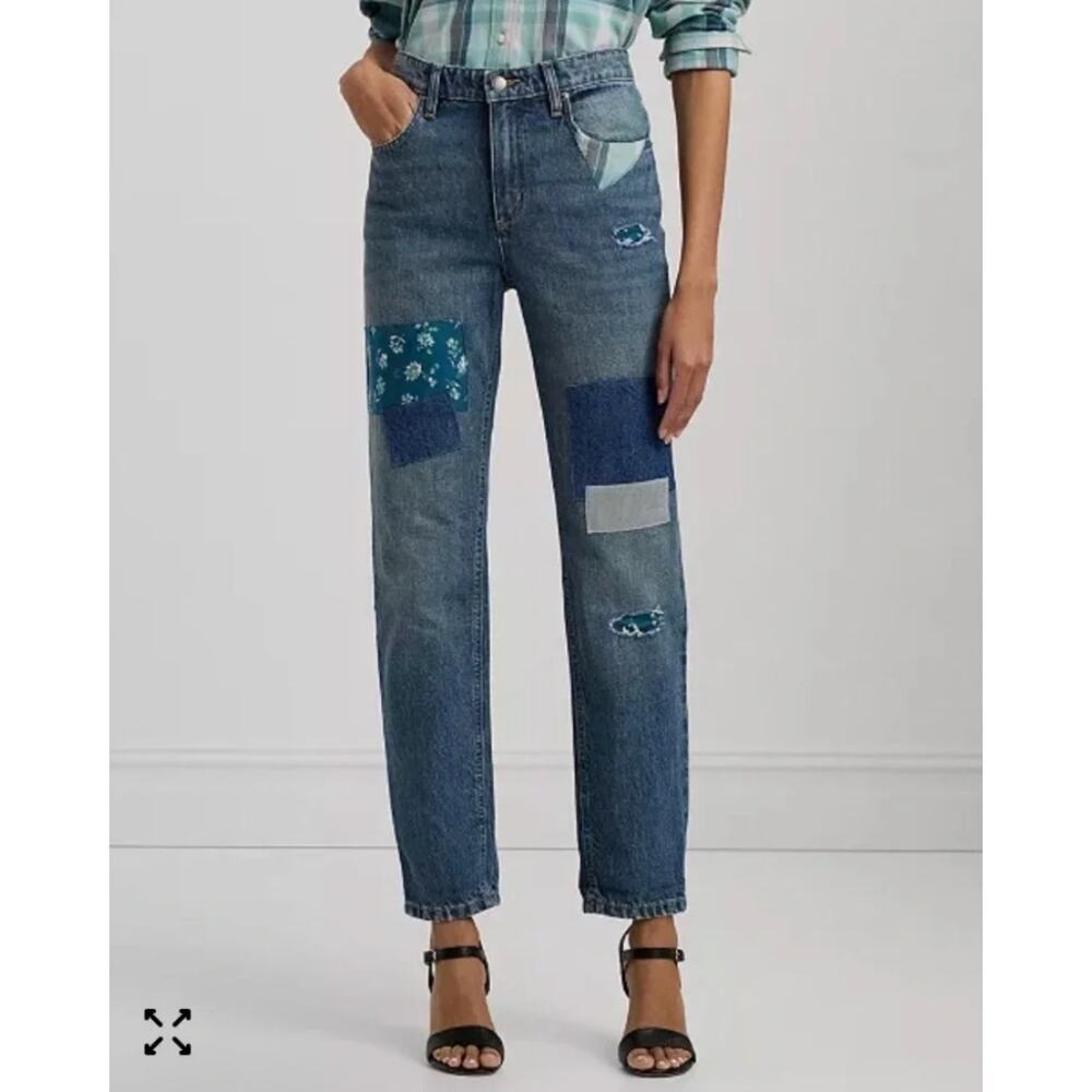 Ralph Lauren Patchwork Boyfriend Tapered Jeans | Womens 10